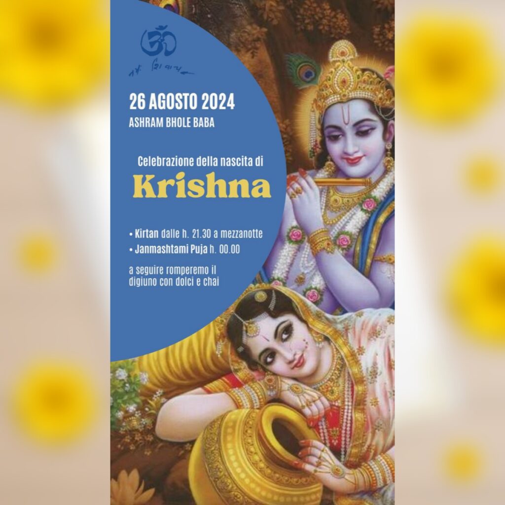 Krisna Jammashtami 26 Agosto 2024- Ashram Bhole Baba Cisternino